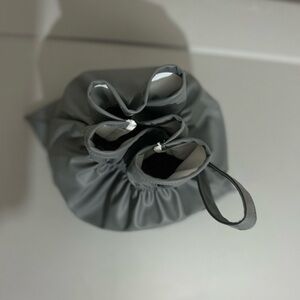 New- Gray leather shopping cart liner with matching handbag